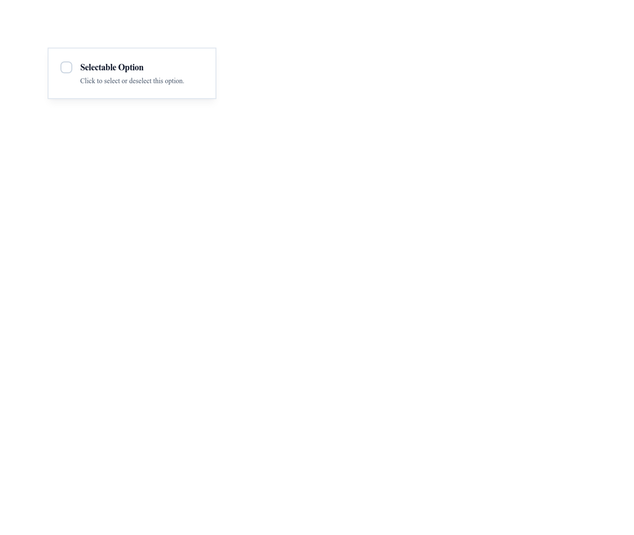Screenshot of Card Selectable template