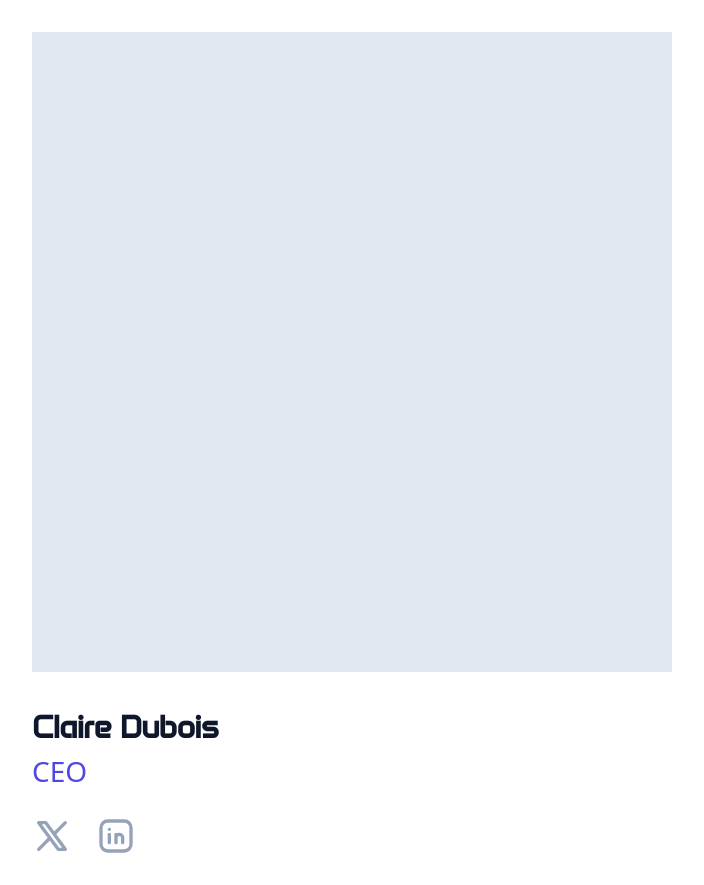 Screenshot of Card Team Member template