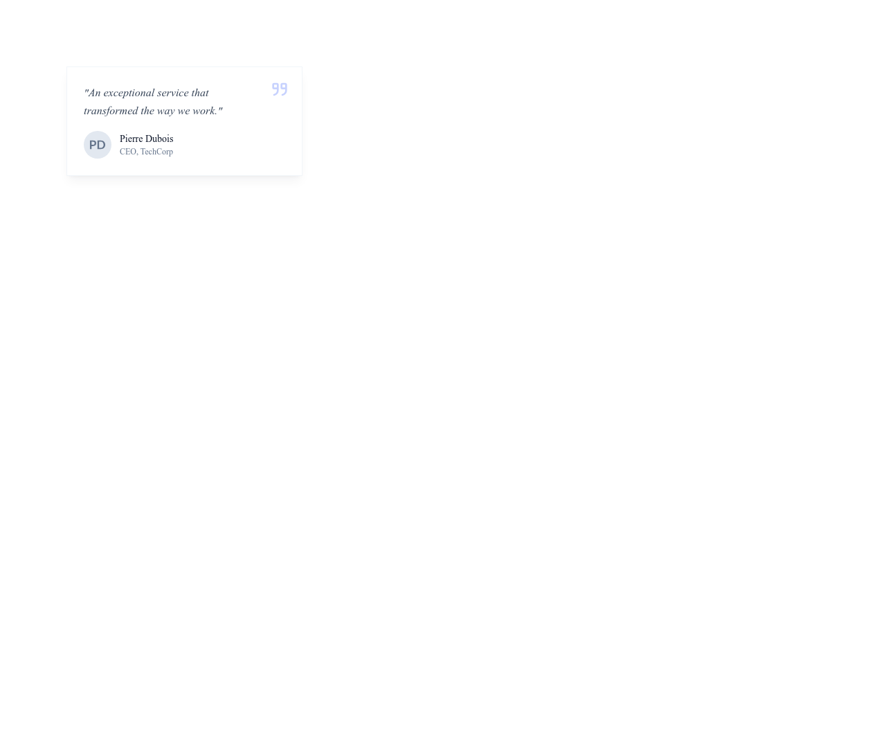 Screenshot of Card Testimonial Mini template