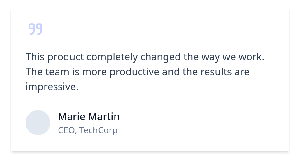 Screenshot of Card Testimonial Simple template