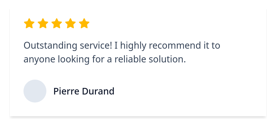 Screenshot of Card Testimonial Stars template