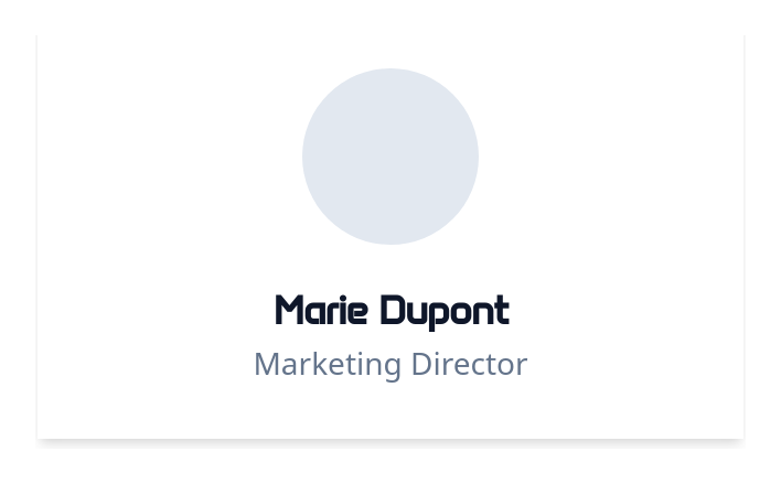 Screenshot of Card User Simple template