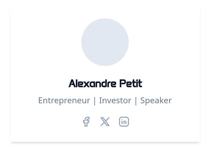 Screenshot of Card User Social template