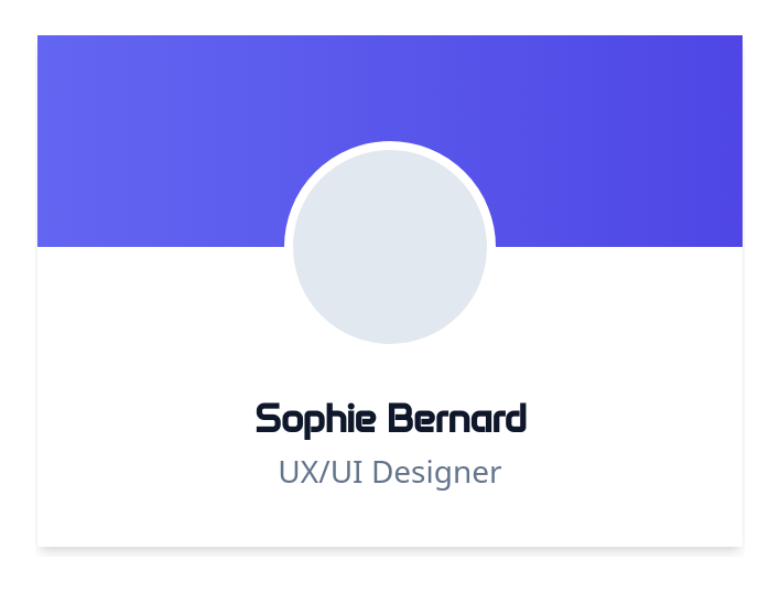 Screenshot of Card User With Cover template