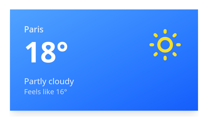 Screenshot of Card Weather template