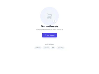 Screenshot of Cart Empty State template