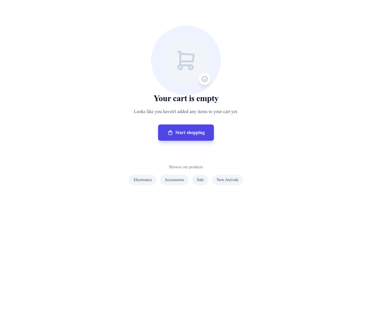 Screenshot of Cart Empty State template