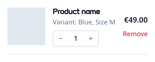 Screenshot of Cart Item template