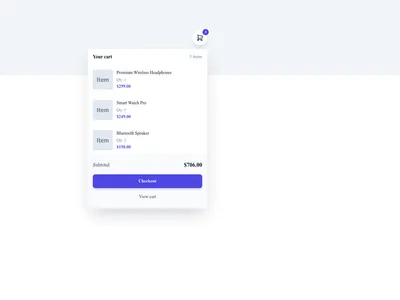 Screenshot of Mini Cart Dropdown template