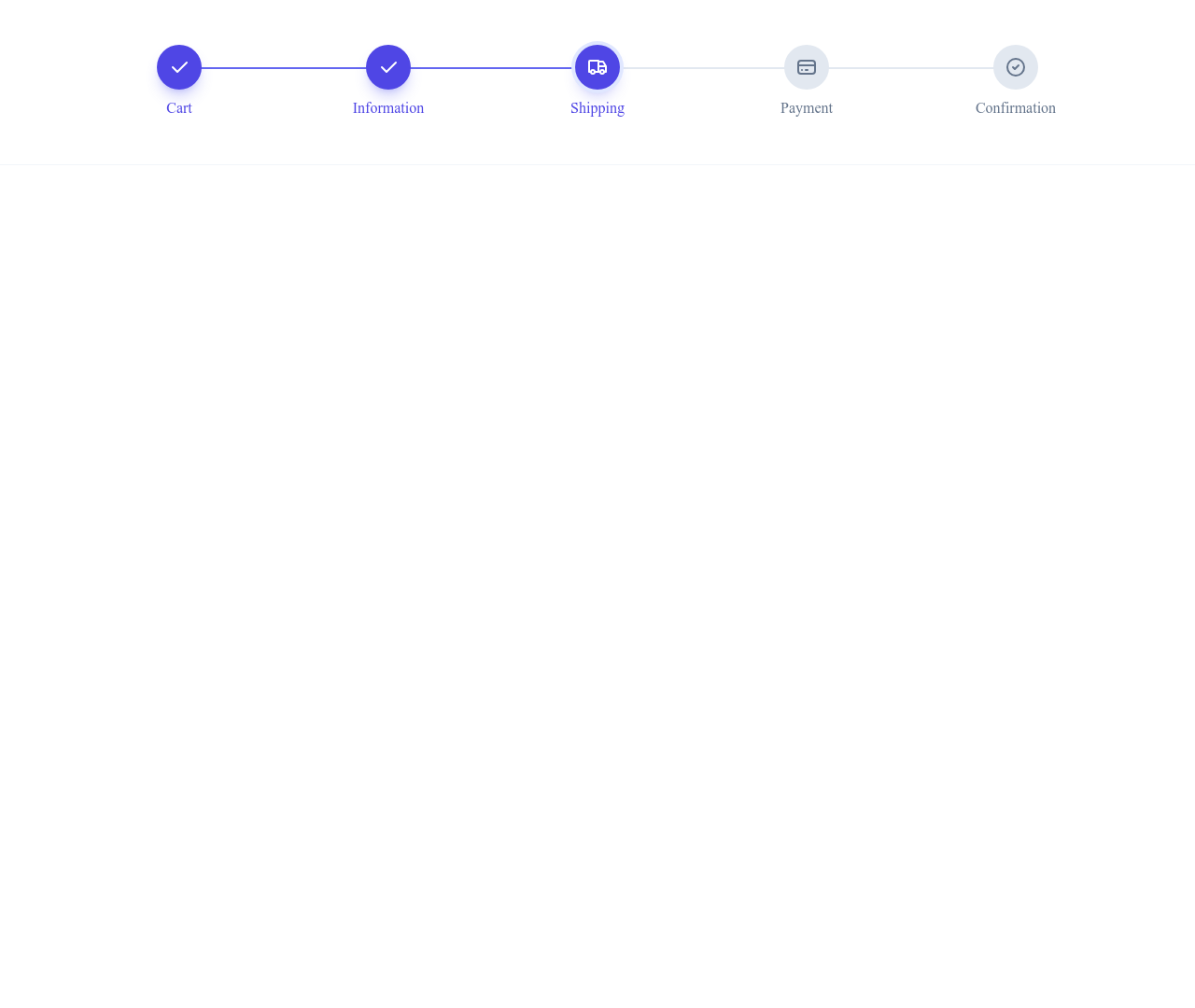 Screenshot of Checkout Progress Steps template