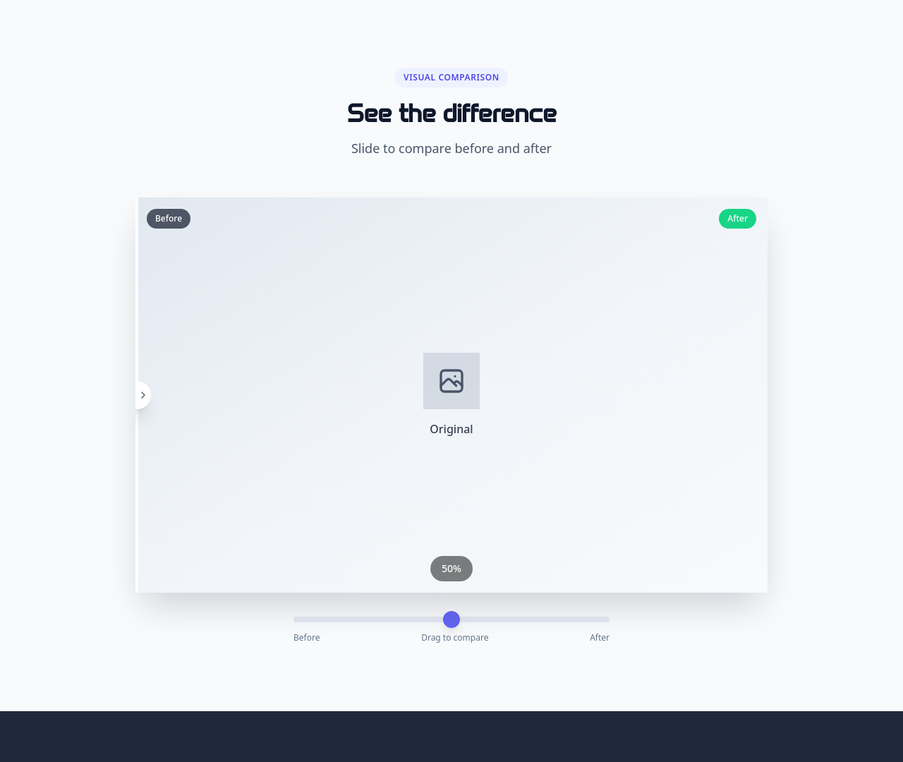 Screenshot of Comparison Slider template