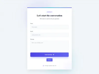 Screenshot of Contact Form Card template