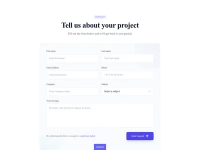 Screenshot of Contact Form Detailed template