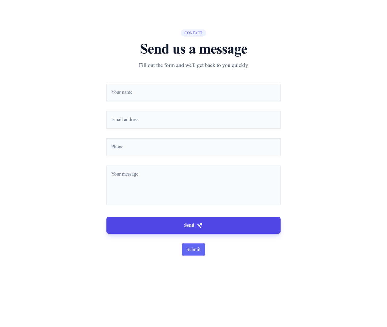 Screenshot of Contact Form Floating Labels template