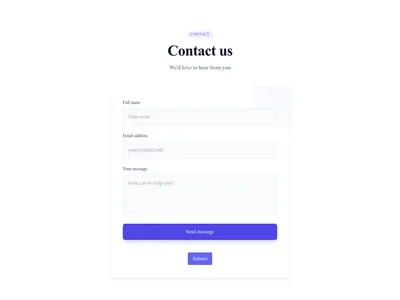 Screenshot of Contact Form Simple template