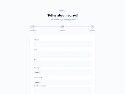 Screenshot of Contact Form Steps template