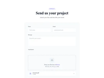 Screenshot of Contact Form With File template