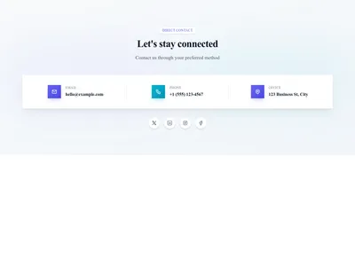 Screenshot of Contact Info Horizontal template
