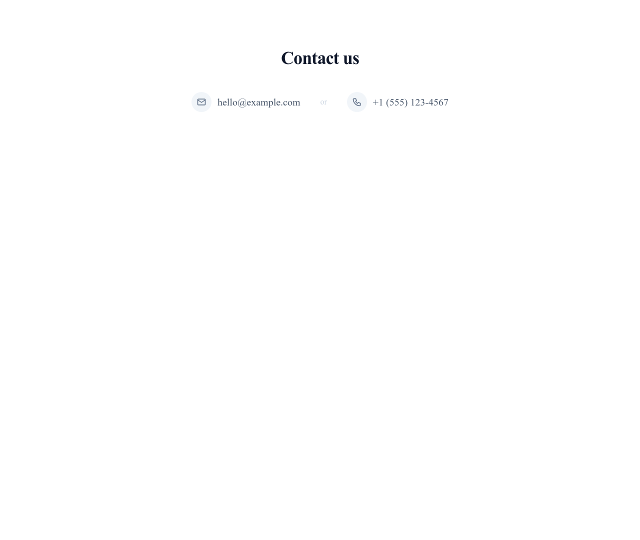 Screenshot of Contact Info Minimal template