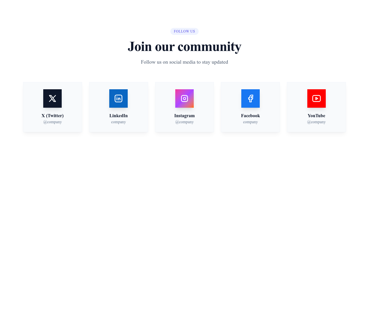 Screenshot of Contact Info Social template