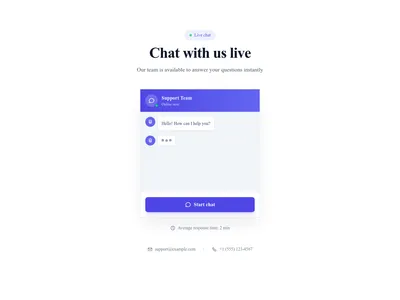 Screenshot of Contact Section Chat template