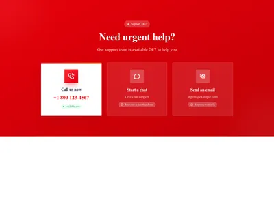Screenshot of Contact Section Emergency template