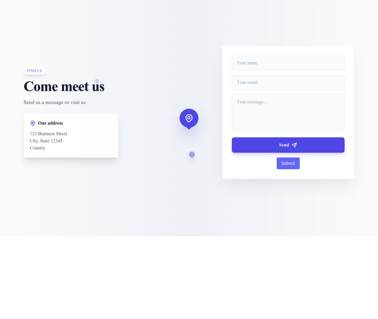 Screenshot of Contact Section Map Background template
