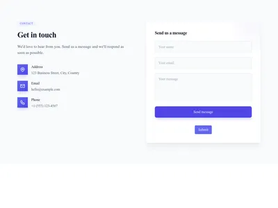 Screenshot of Contact Split template