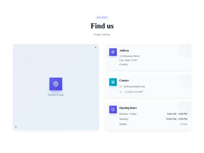 Screenshot of Contact With Map template