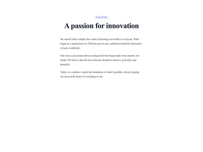Screenshot of Content Simple template