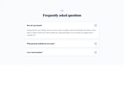 Screenshot of Content Text Accordion template