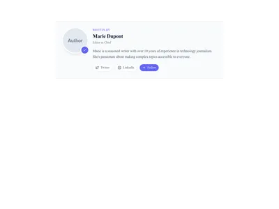 Screenshot of Content Text Author Bio template