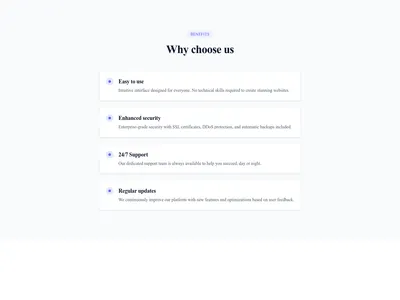 Screenshot of Content Text Bullet List template