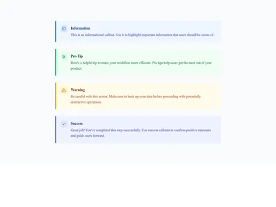 Screenshot of Content Text Callout template