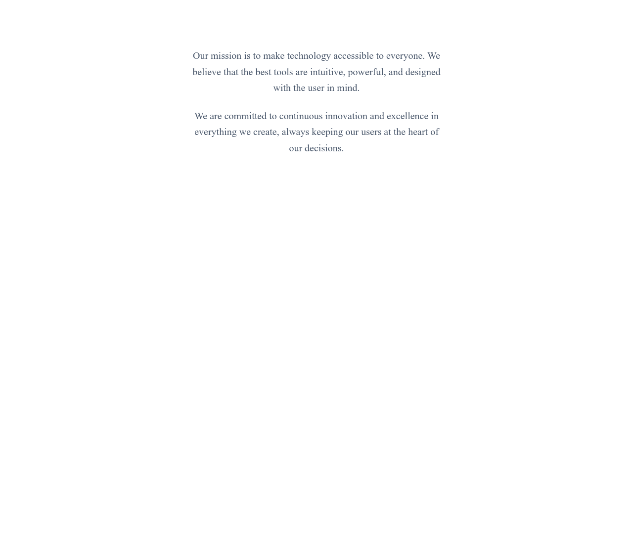 Screenshot of Content Text Centered template