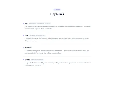Screenshot of Content Text Definition List template