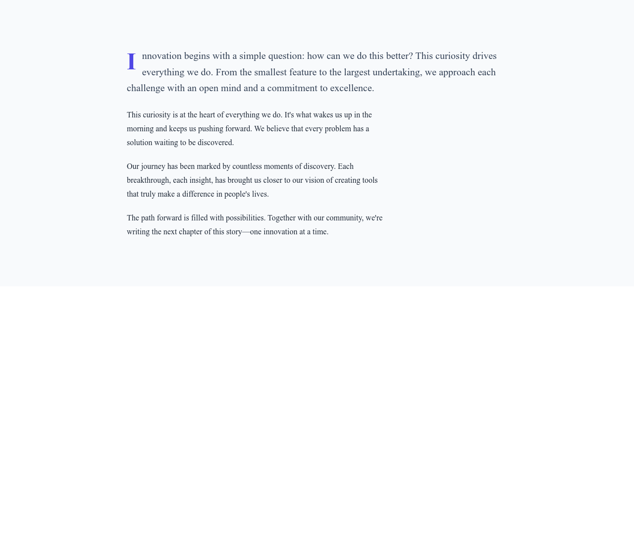 Screenshot of Content Text Dropcap template