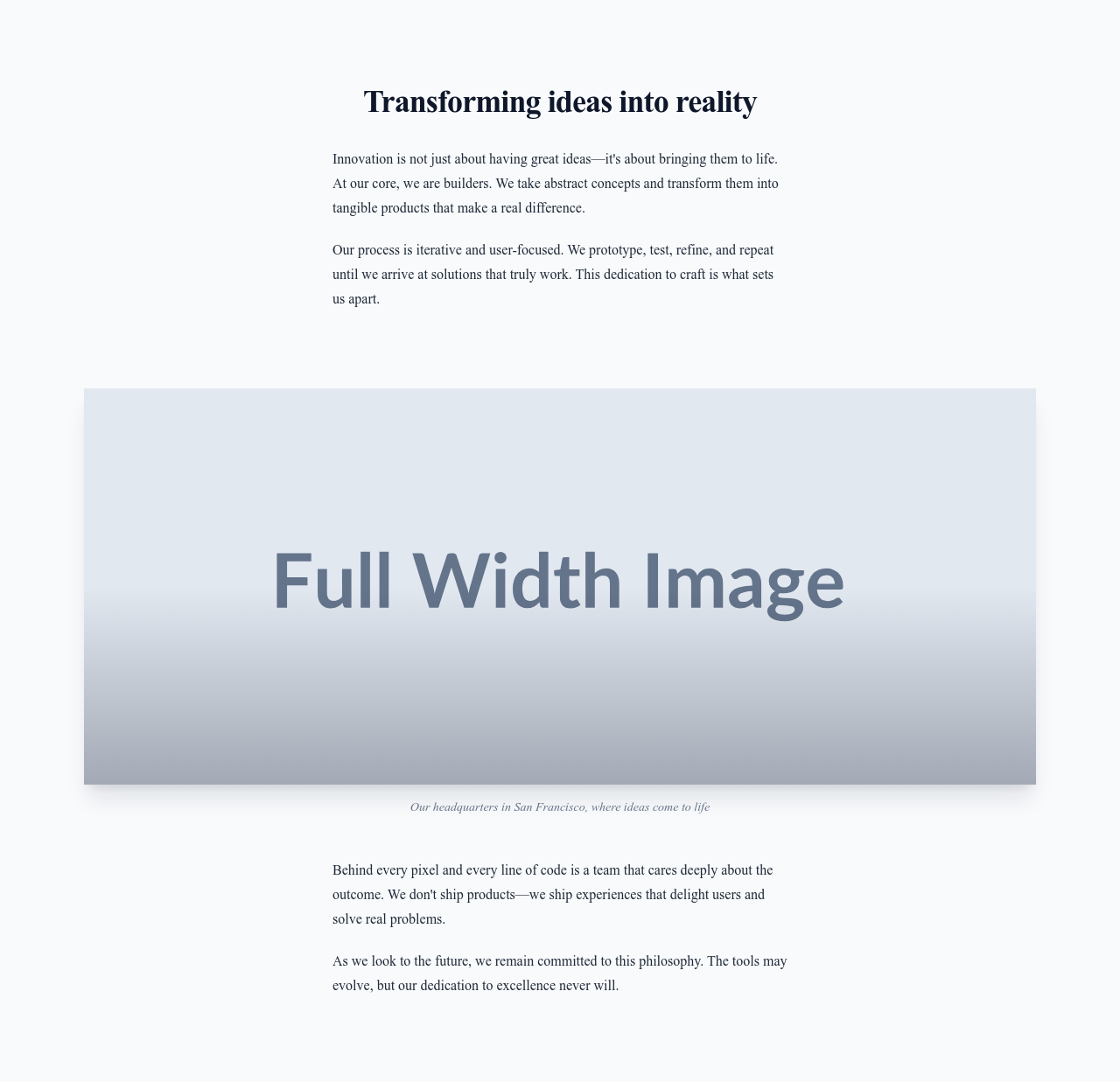 Screenshot of Content Text Image Full template