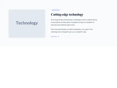 Screenshot of Content Text Image Left template