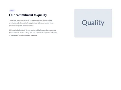 Screenshot of Content Text Image Right template