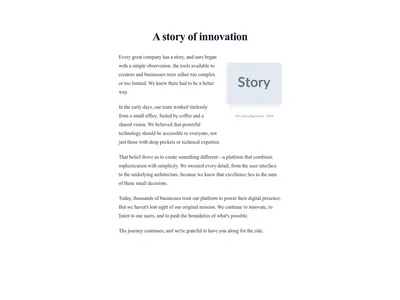 Screenshot of Content Text Image Wrap template