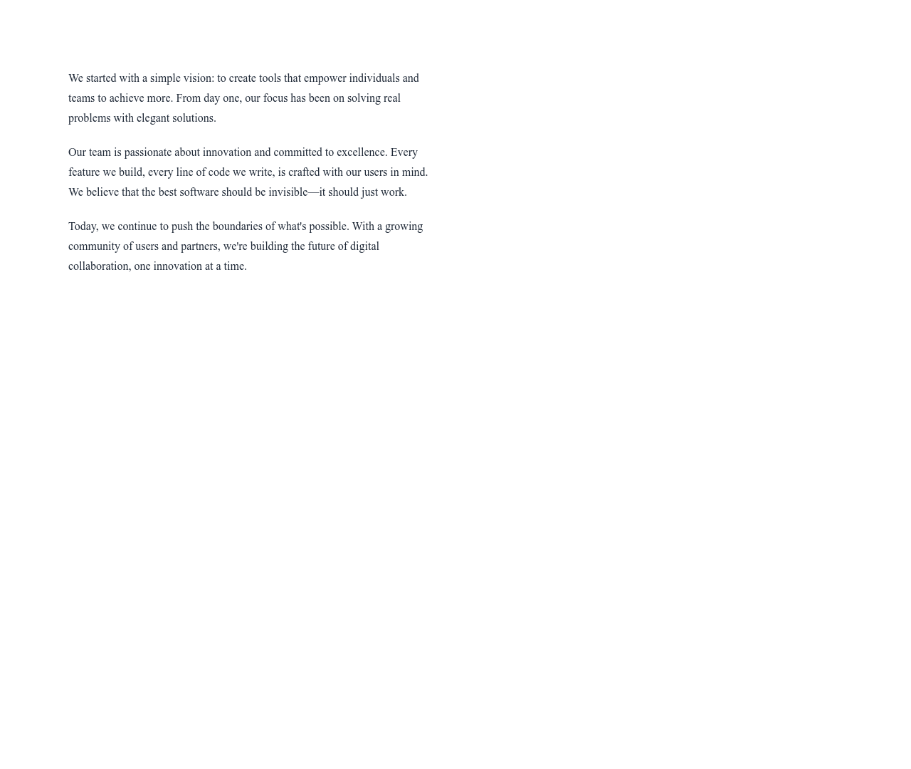 Screenshot of Content Text Left template
