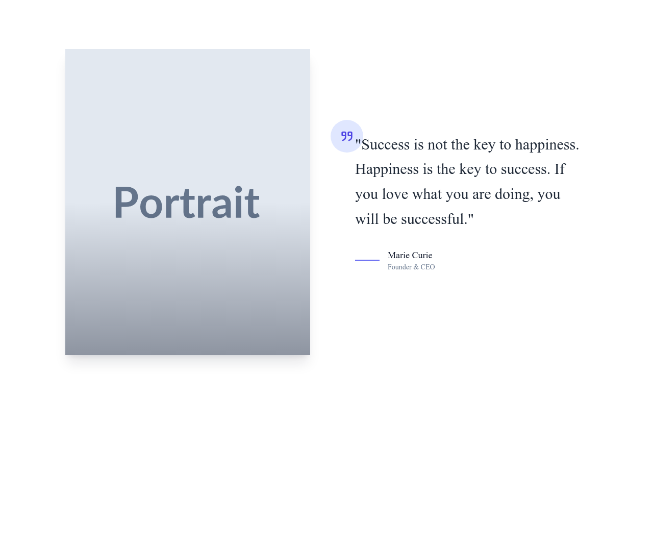 Screenshot of Content Text Quote Image template