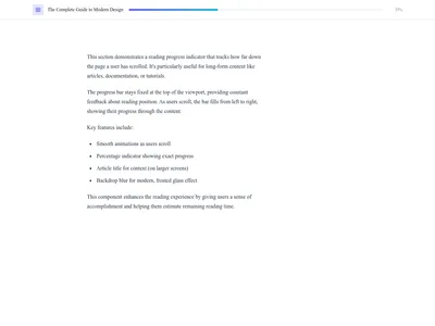 Screenshot of Content Text Reading Progress template