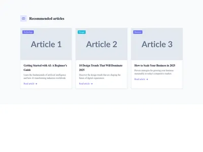 Screenshot of Content Text Related template