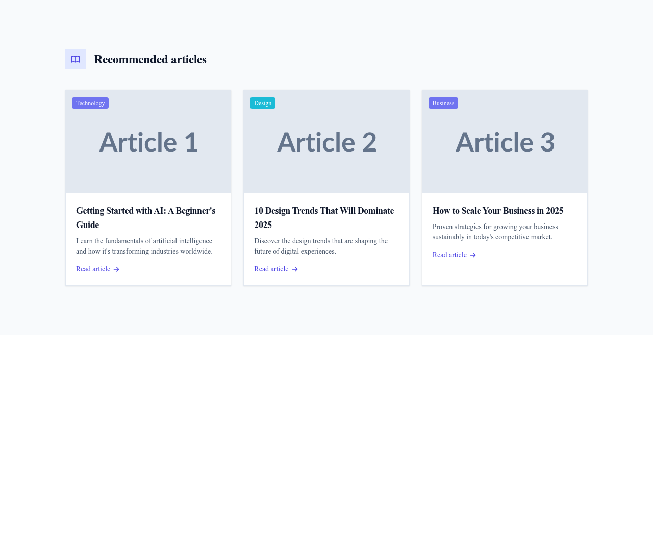 Screenshot of Content Text Related template