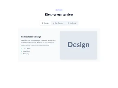 Screenshot of Content Text Tabs template