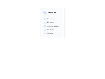 Screenshot of Content Text TOC template