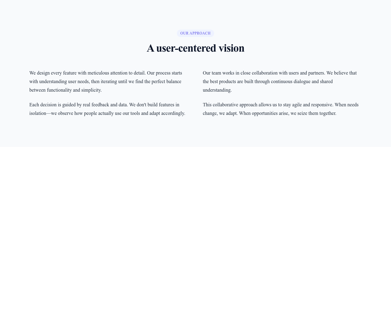 Screenshot of Content Text Two Columns template