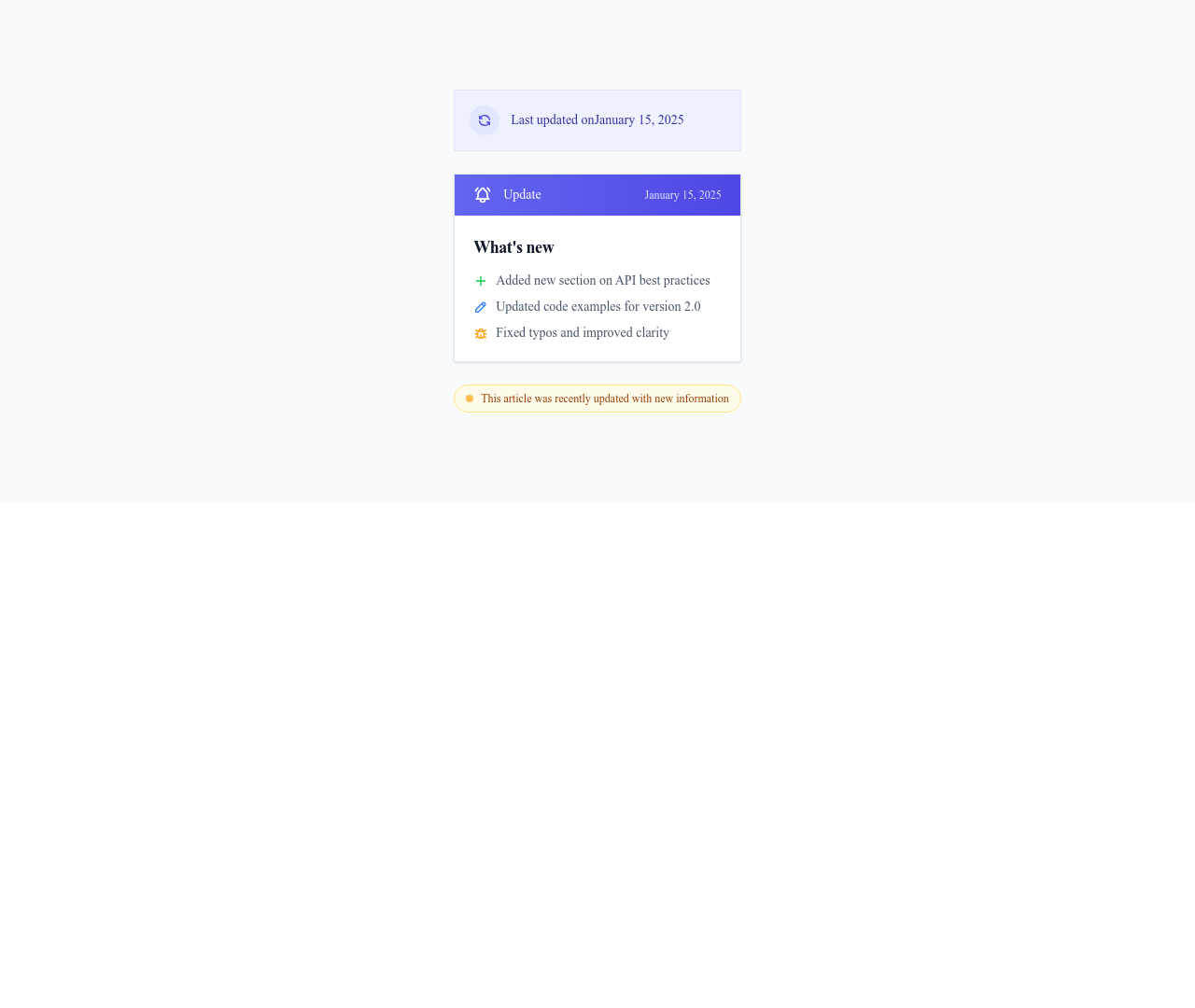 Screenshot of Content Text Update Notice template